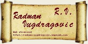 Radman Vugdragović vizit kartica